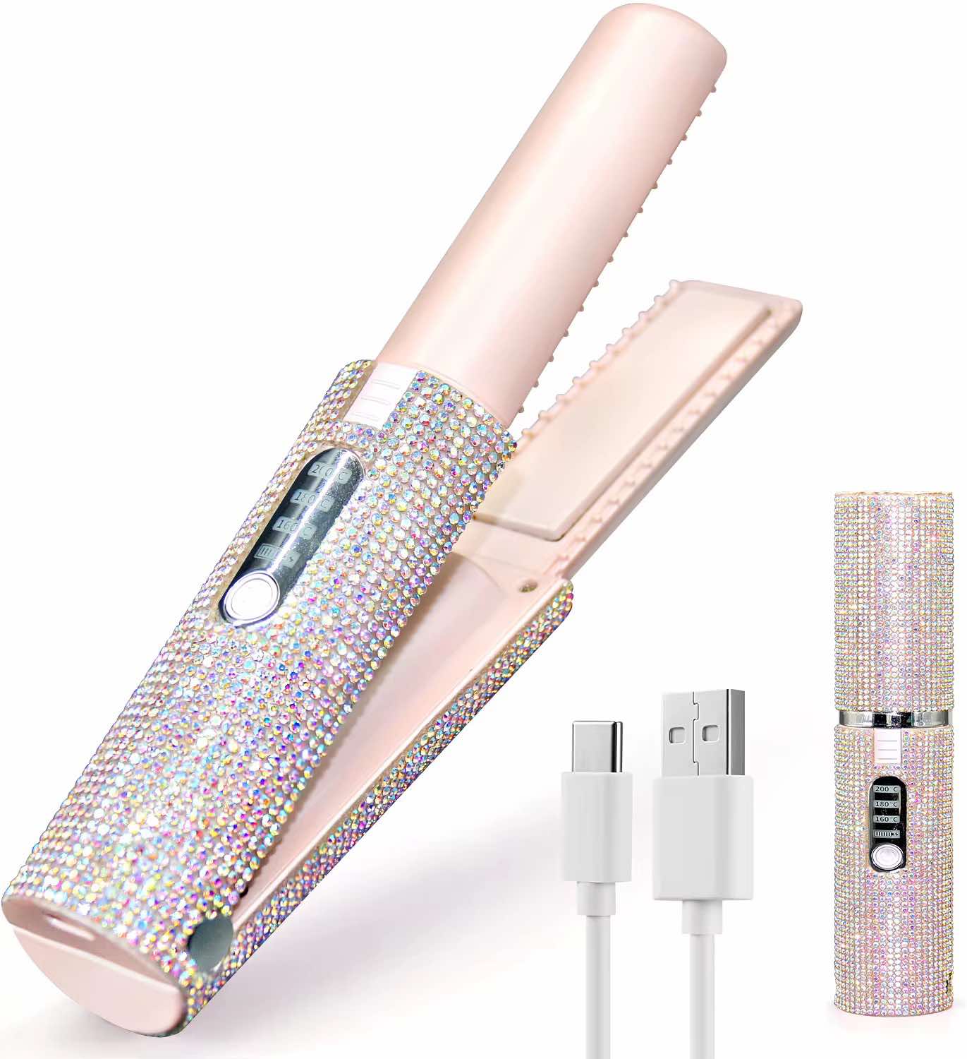 PinkShine™ - bezprzewodowa prostownica do włosów 2w1