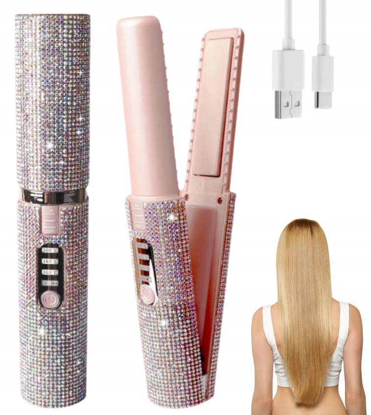 PinkShine™ - bezprzewodowa prostownica do włosów 2w1